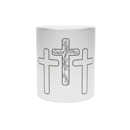 3 cross with olive branch, He died for our sin and rose again.