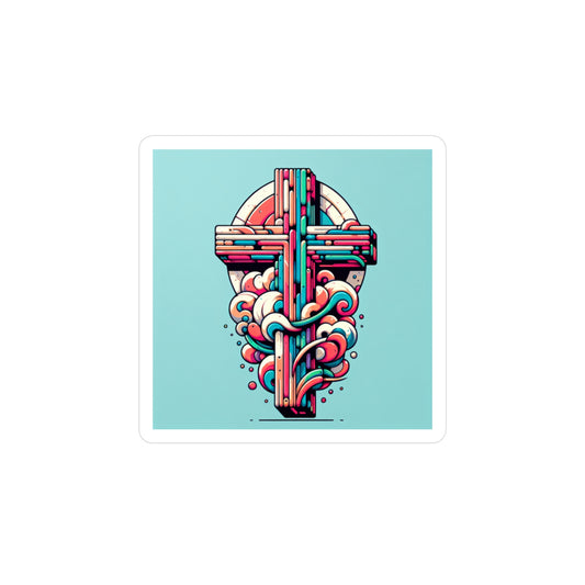 Pastel Cross, sticker