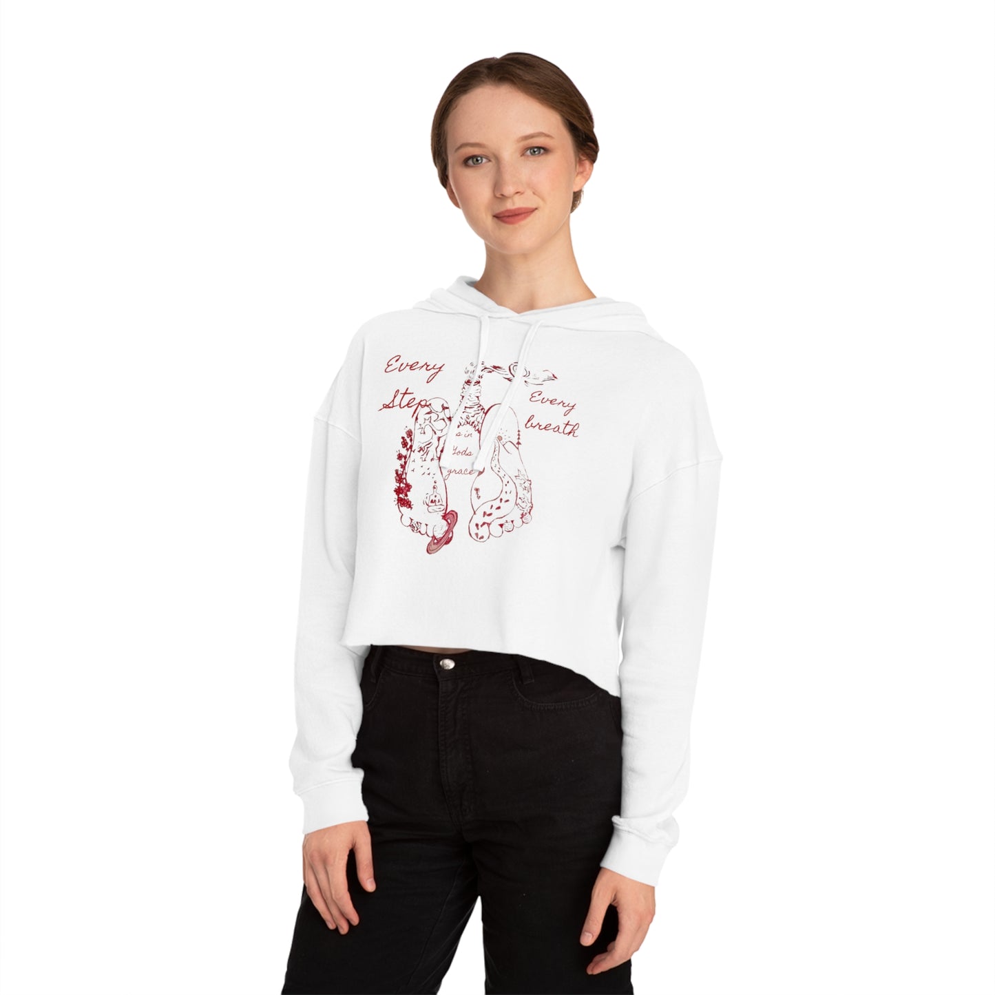 Every step, every breath lungs, Women’s Crop Sweatshirt