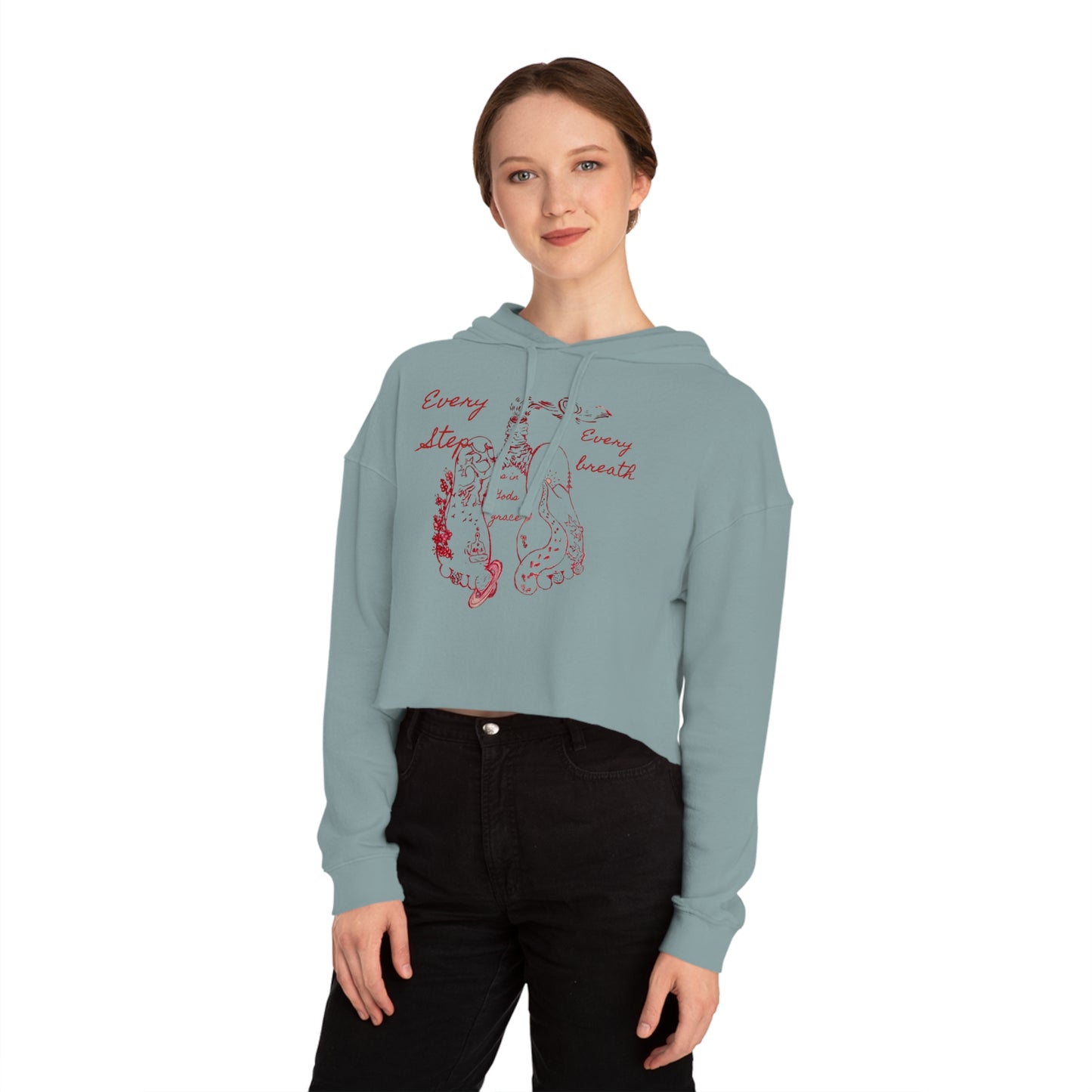 Every step, every breath lungs, Women’s Crop Sweatshirt